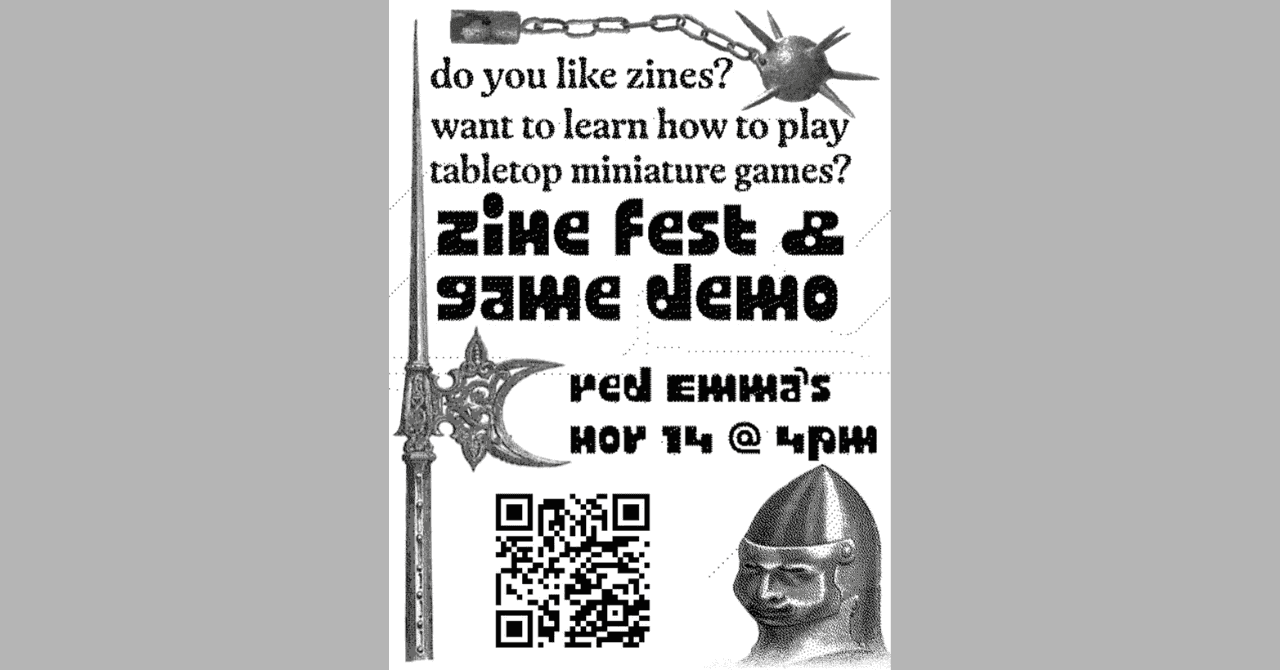 Zine Fest & Mini Tabletop Game Demo